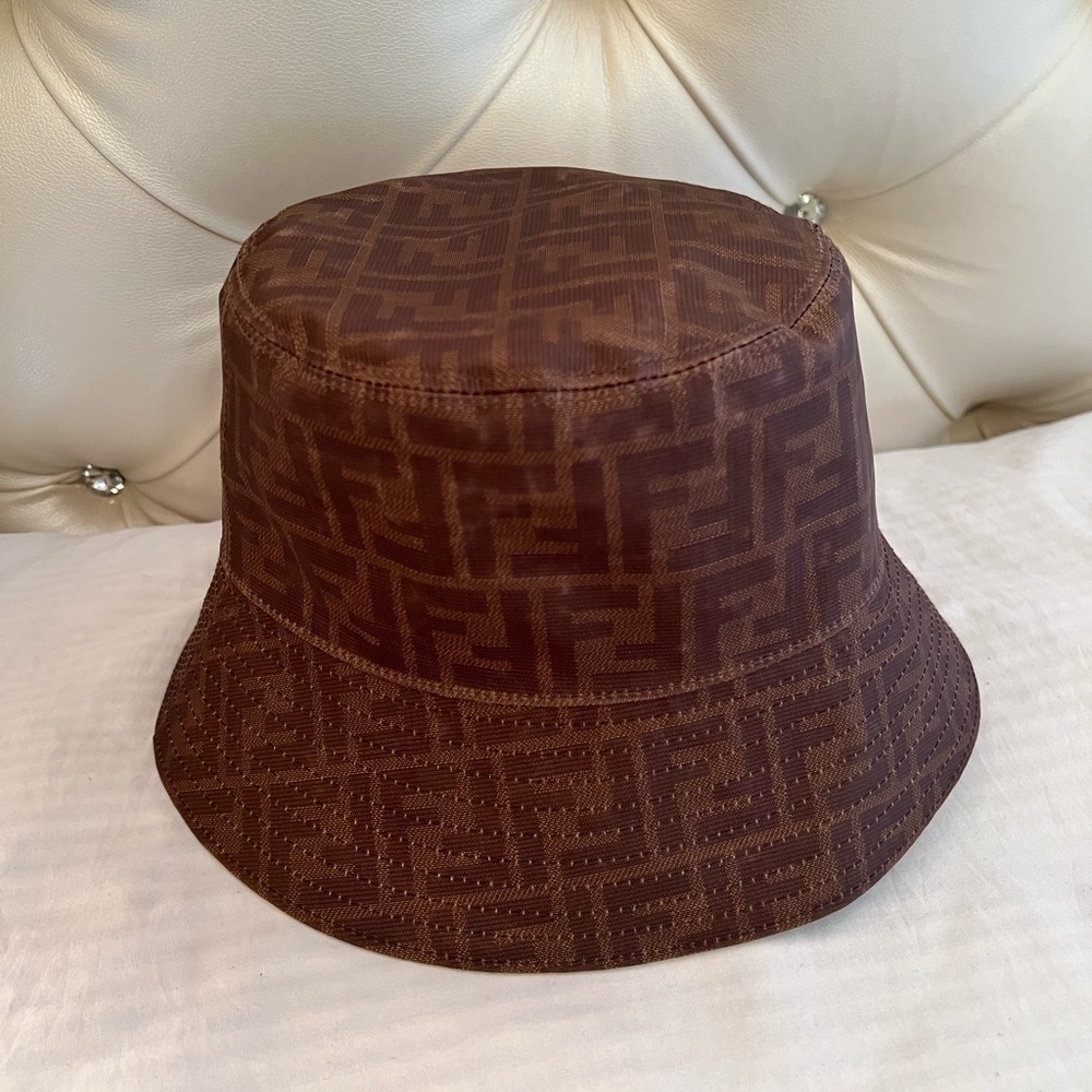 FENDI Brown tech fabric hat